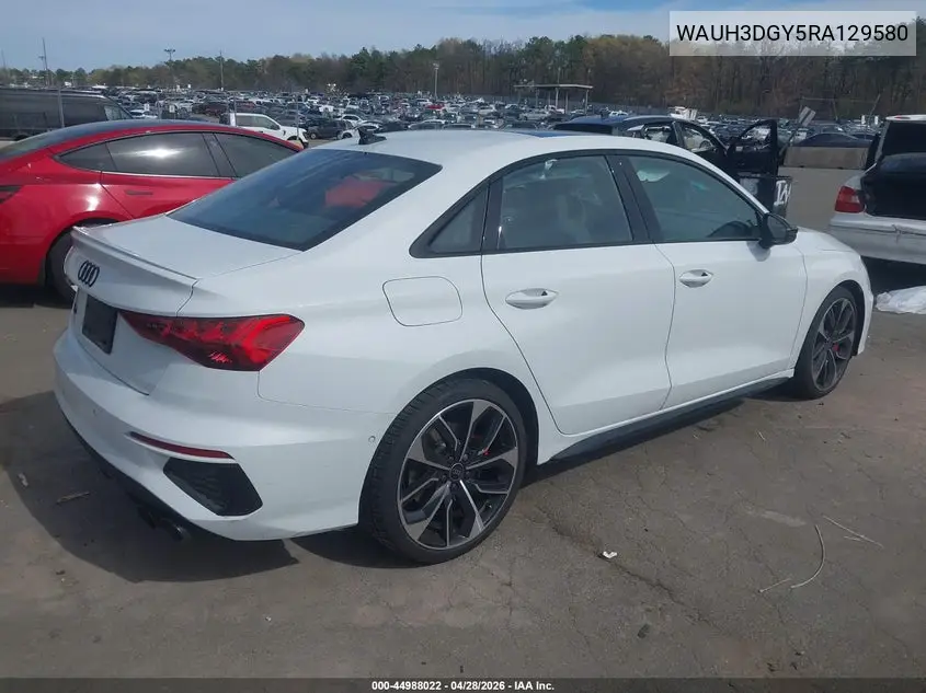 2024 Audi S3 Premium Plus Tfsi Quattro S Tronic VIN: WAUH3DGY5RA129580 Lot: 44988022