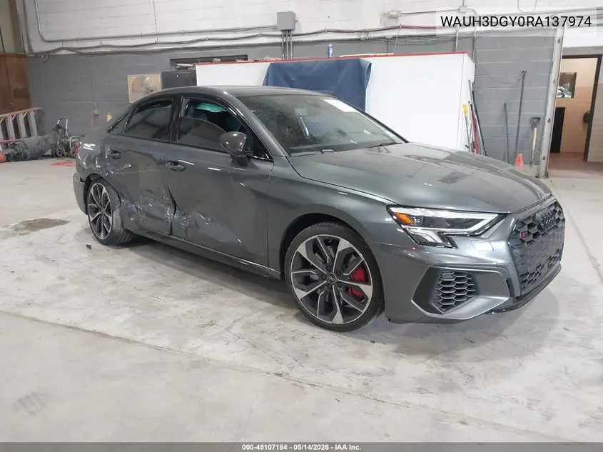 2024 Audi S3 Premium Plus Tfsi Quattro S Tronic VIN: WAUH3DGY0RA137974 Lot: 45107184