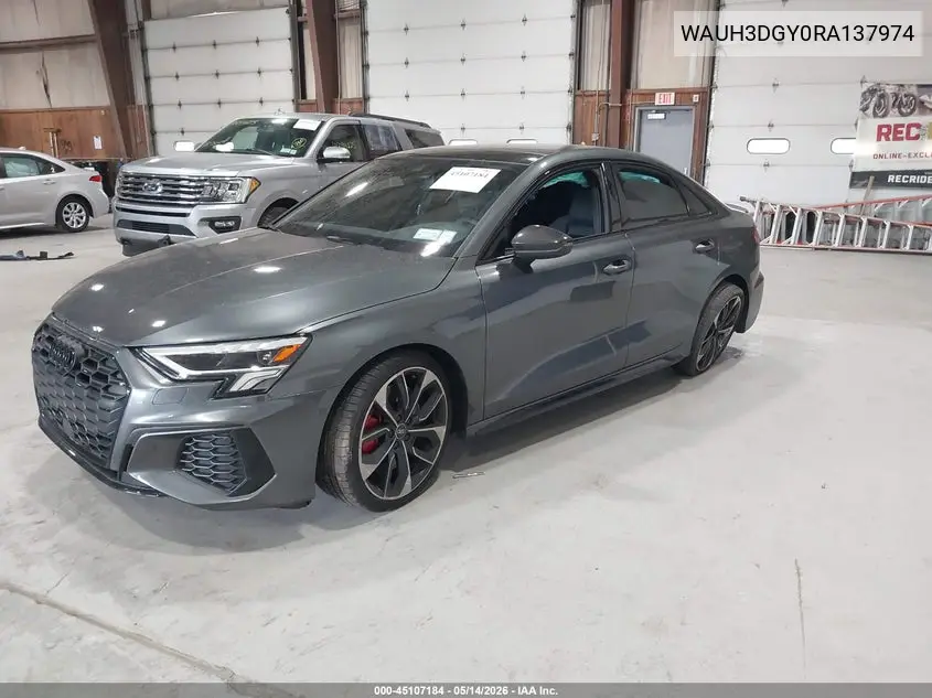 2024 Audi S3 Premium Plus Tfsi Quattro S Tronic VIN: WAUH3DGY0RA137974 Lot: 45107184