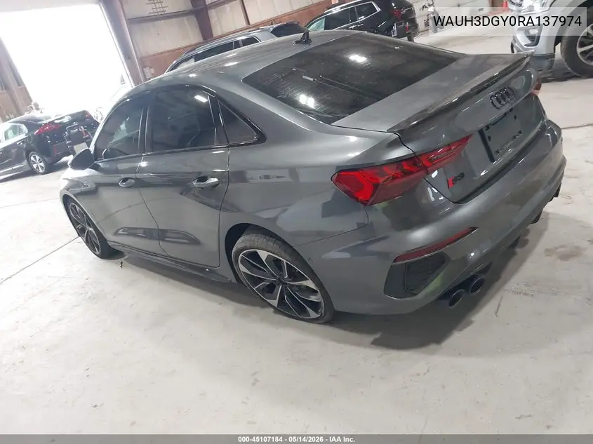 2024 Audi S3 Premium Plus Tfsi Quattro S Tronic VIN: WAUH3DGY0RA137974 Lot: 45107184