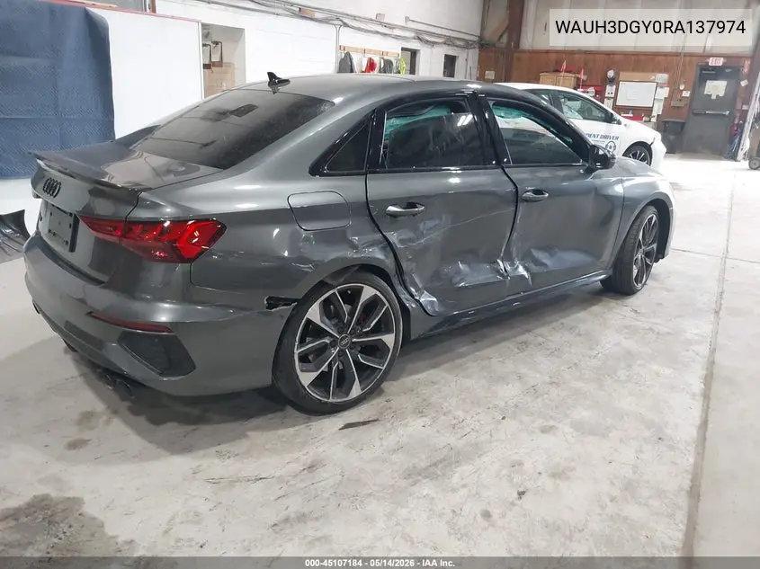 2024 Audi S3 Premium Plus Tfsi Quattro S Tronic VIN: WAUH3DGY0RA137974 Lot: 45107184