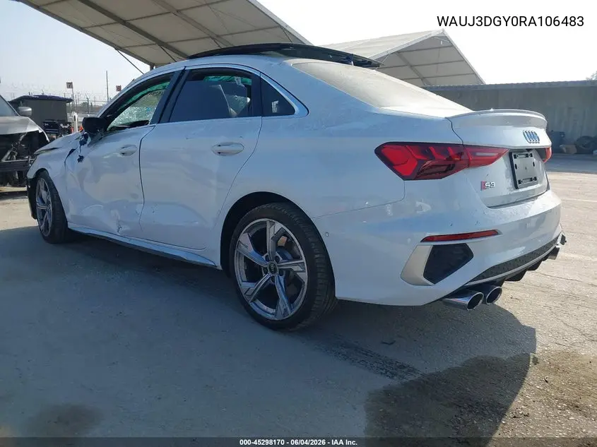 2024 Audi S3 Prestige VIN: WAUJ3DGY0RA106483 Lot: 45298170