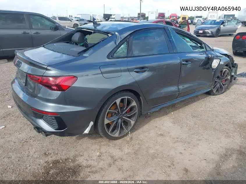 2024 Audi S3 Prestige VIN: WAUJ3DGY4RA065940 Lot: 45314665