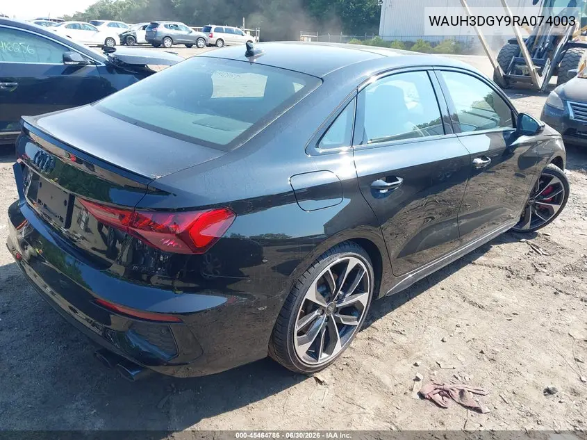 2024 Audi S3 Premium Plus Tfsi Quattro S Tronic VIN: WAUH3DGY9RA074003 Lot: 45464786