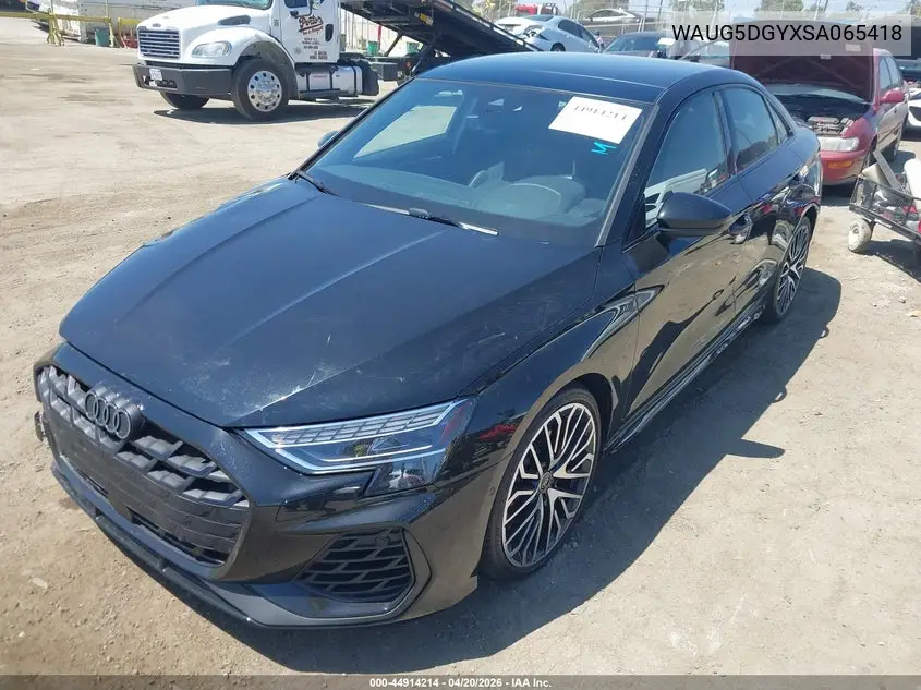 2025 Audi S3 Premium Tfsi Quattro S Tronic VIN: WAUG5DGYXSA065418 Lot: 44914214