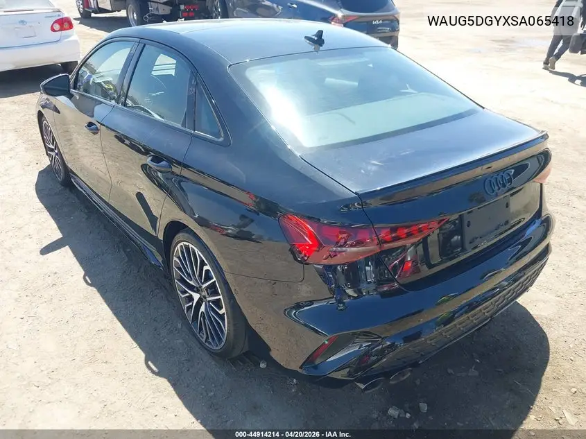 2025 Audi S3 Premium Tfsi Quattro S Tronic VIN: WAUG5DGYXSA065418 Lot: 44914214