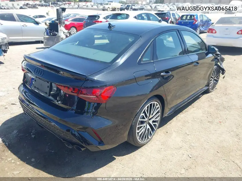 2025 Audi S3 Premium Tfsi Quattro S Tronic VIN: WAUG5DGYXSA065418 Lot: 44914214