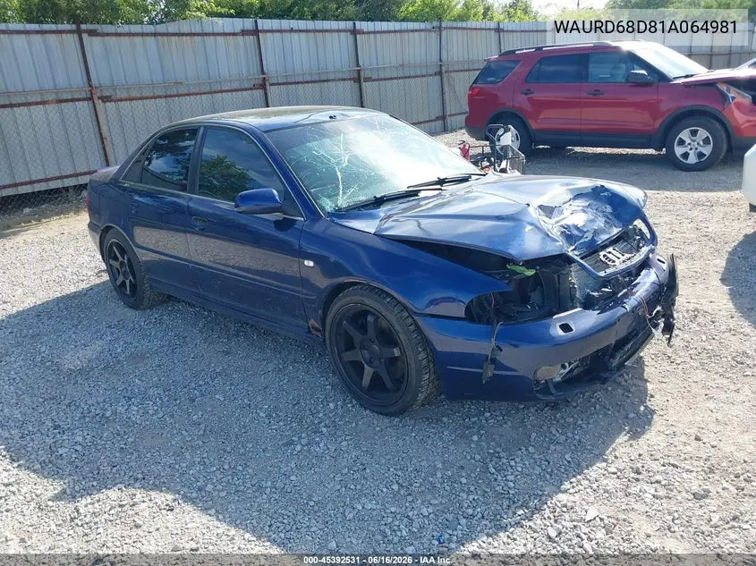 2001 Audi S4 2.7T VIN: WAURD68D81A064981 Lot: 45392531