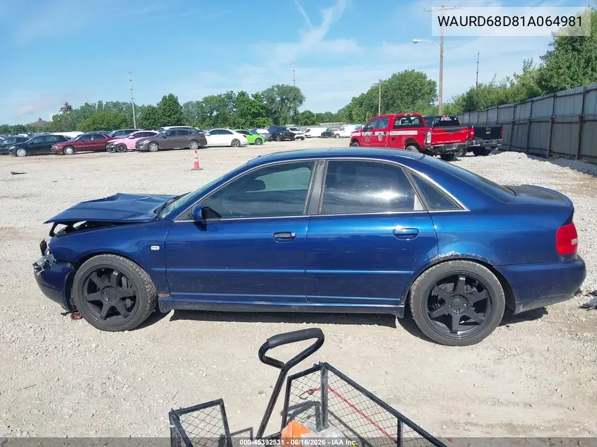 2001 Audi S4 2.7T VIN: WAURD68D81A064981 Lot: 45392531