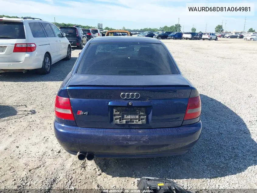 2001 Audi S4 2.7T VIN: WAURD68D81A064981 Lot: 45392531