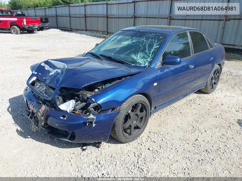 2001 Audi S4 2.7T VIN: WAURD68D81A064981 Lot: 45392531