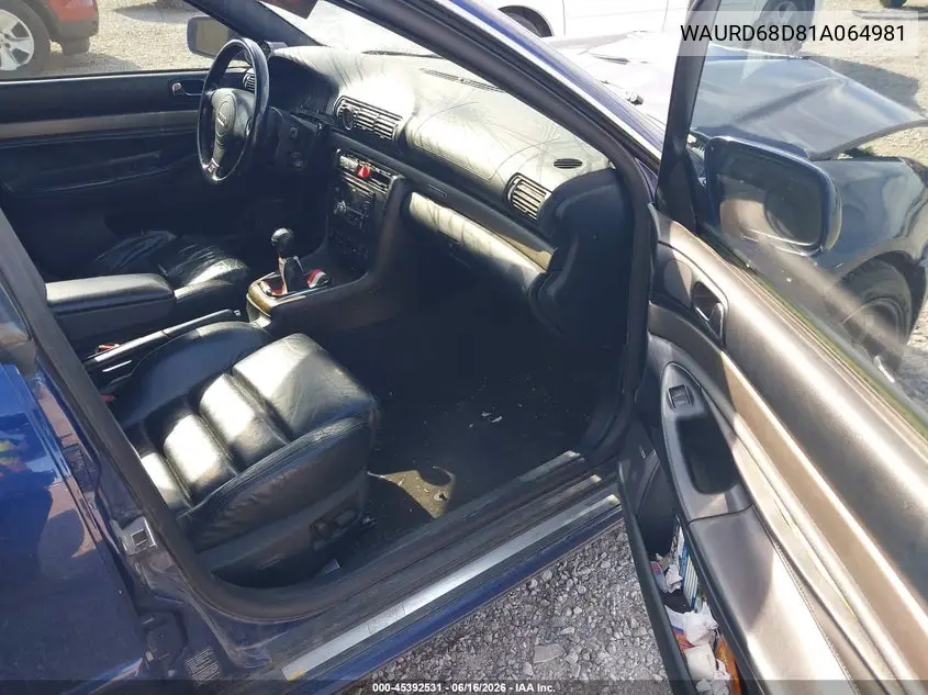 2001 Audi S4 2.7T VIN: WAURD68D81A064981 Lot: 45392531