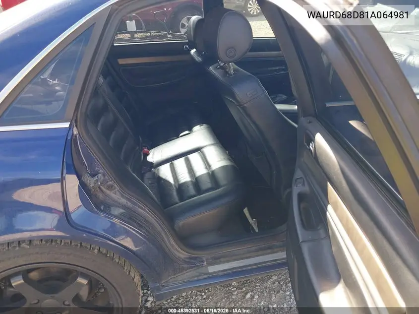 2001 Audi S4 2.7T VIN: WAURD68D81A064981 Lot: 45392531