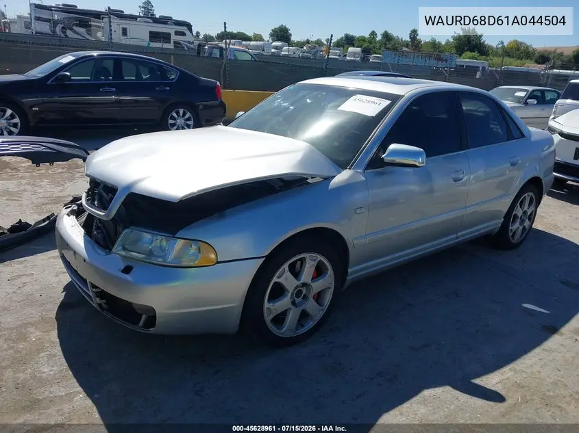 2001 Audi S4 2.7T VIN: WAURD68D61A044504 Lot: 45628961