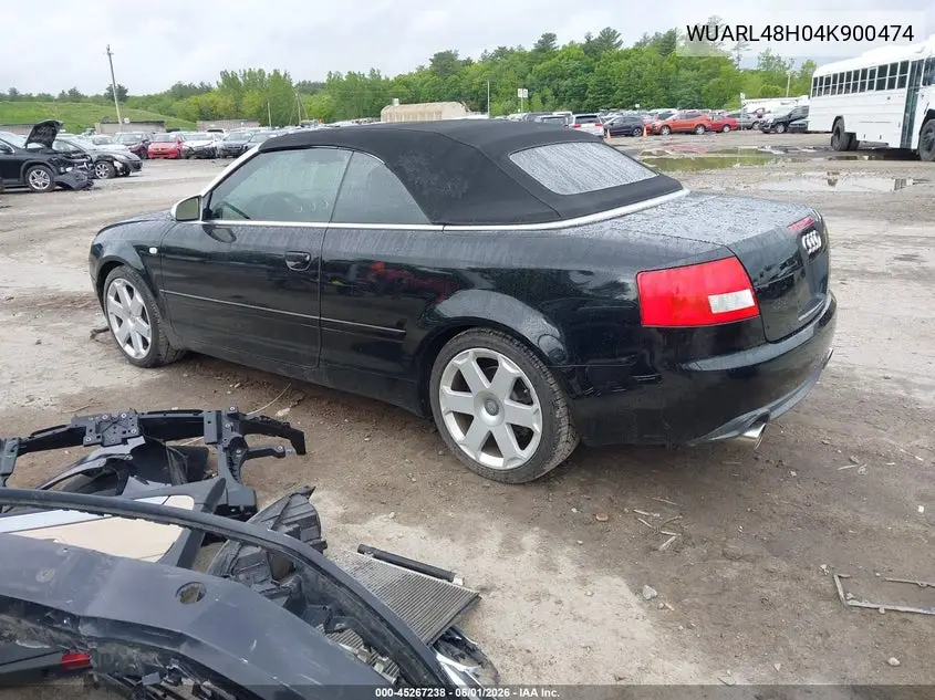 2004 Audi S4 VIN: WUARL48H04K900474 Lot: 45267238