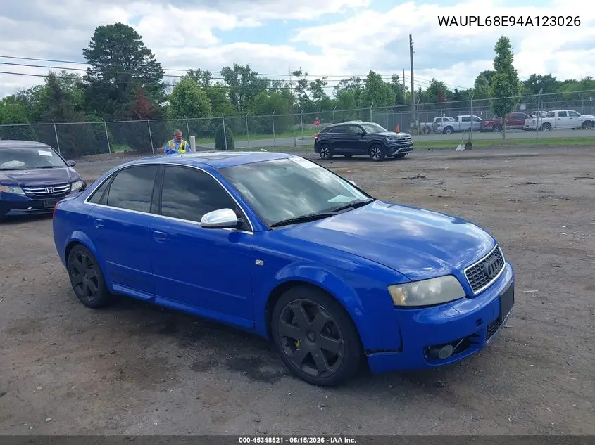 2004 Audi S4 4.2 VIN: WAUPL68E94A123026 Lot: 45348521