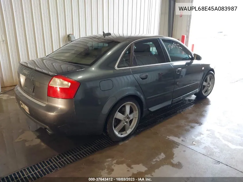 2005 Audi S4 VIN: WAUPL68E45A083987 Lot: 37643412