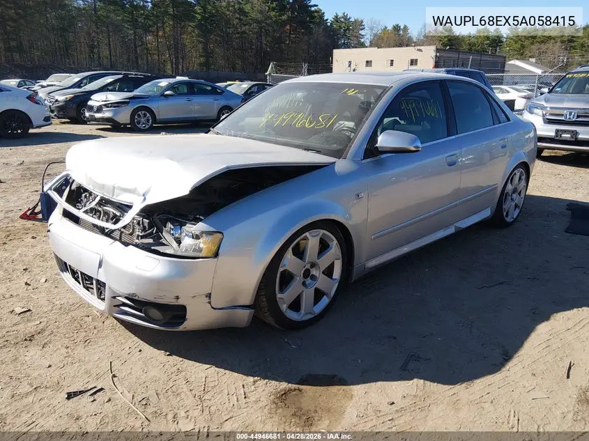 2005 Audi S4 4.2 VIN: WAUPL68EX5A058415 Lot: 44946681