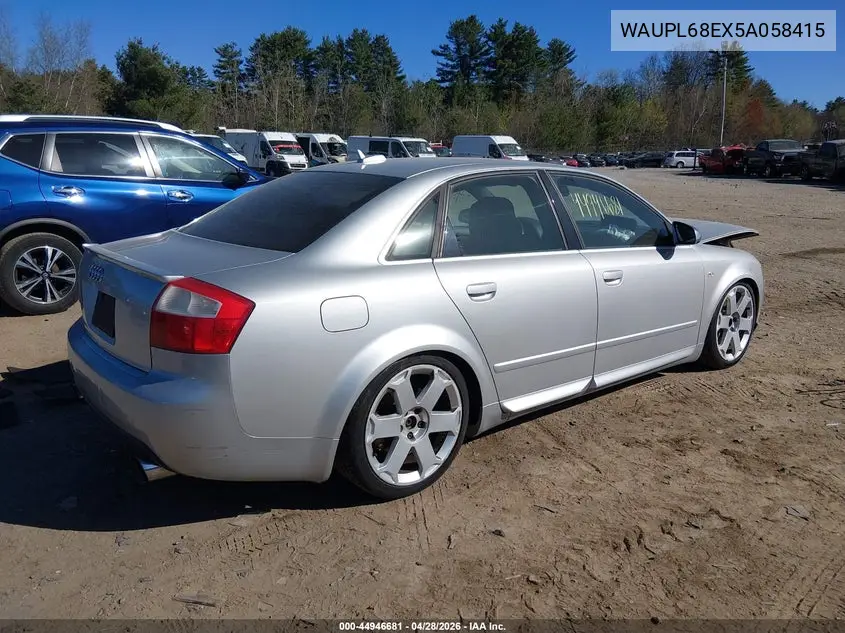 2005 Audi S4 4.2 VIN: WAUPL68EX5A058415 Lot: 44946681