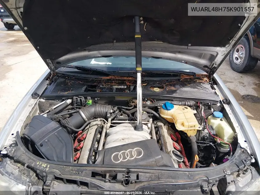 2005 Audi S4 VIN: WUARL48H75K901557 Lot: 45186357
