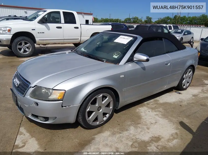 2005 Audi S4 VIN: WUARL48H75K901557 Lot: 45186357