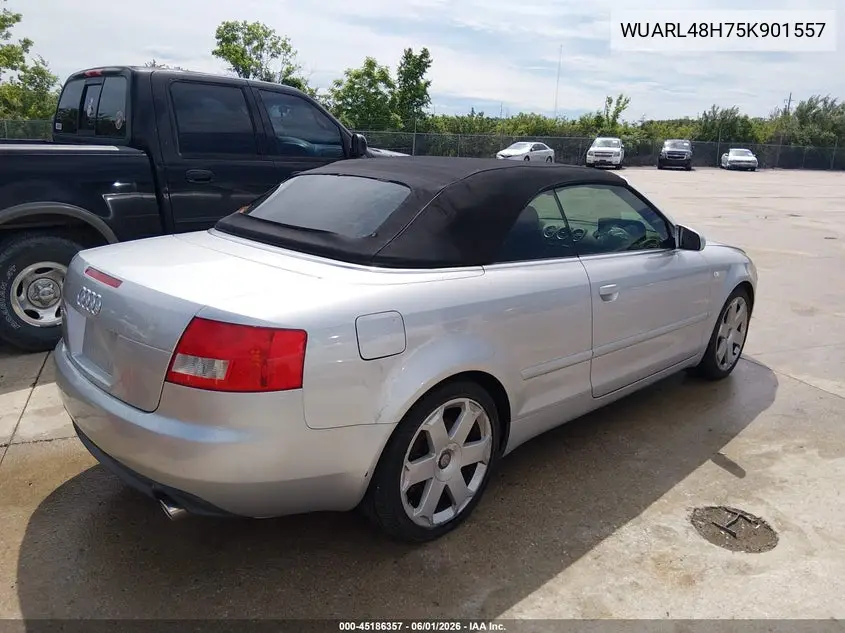 2005 Audi S4 VIN: WUARL48H75K901557 Lot: 45186357