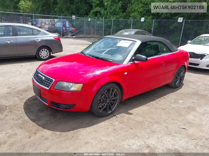 2005 Audi S4 VIN: WUARL48H75K902188 Lot: 45270869