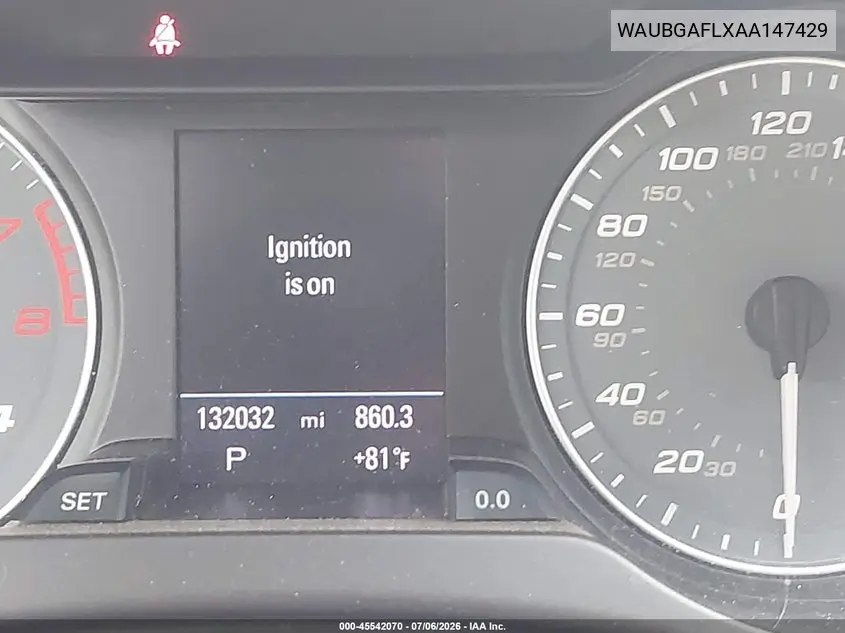 2010 Audi S4 3.0 Premium Plus VIN: WAUBGAFLXAA147429 Lot: 45542070