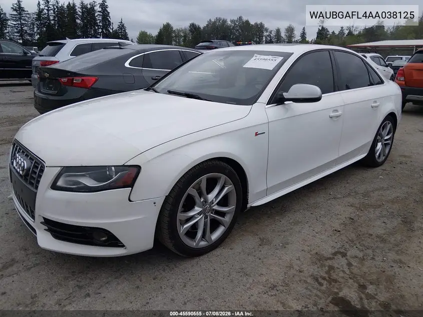 2010 Audi S4 3.0 Premium Plus VIN: WAUBGAFL4AA038125 Lot: 45590555