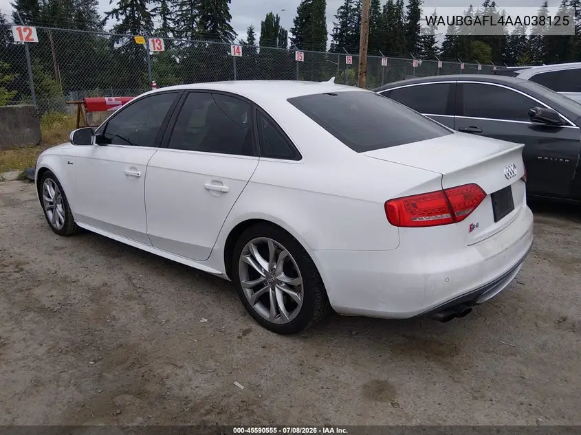 2010 Audi S4 3.0 Premium Plus VIN: WAUBGAFL4AA038125 Lot: 45590555