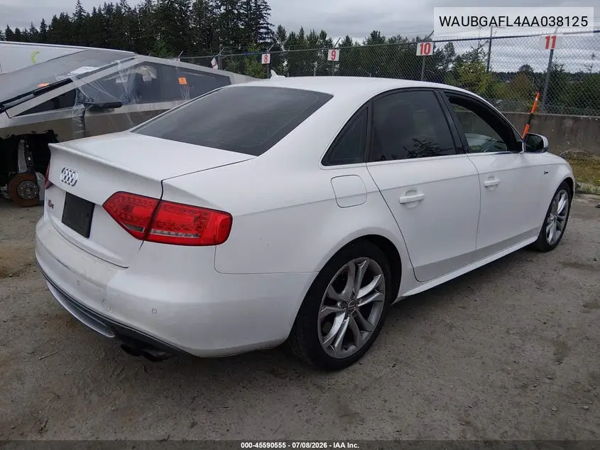 2010 Audi S4 3.0 Premium Plus VIN: WAUBGAFL4AA038125 Lot: 45590555