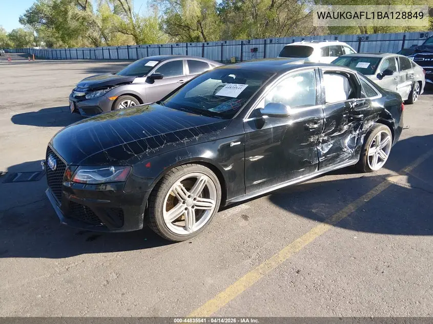 2011 Audi S4 3.0 Premium Plus VIN: WAUKGAFL1BA128849 Lot: 44835541