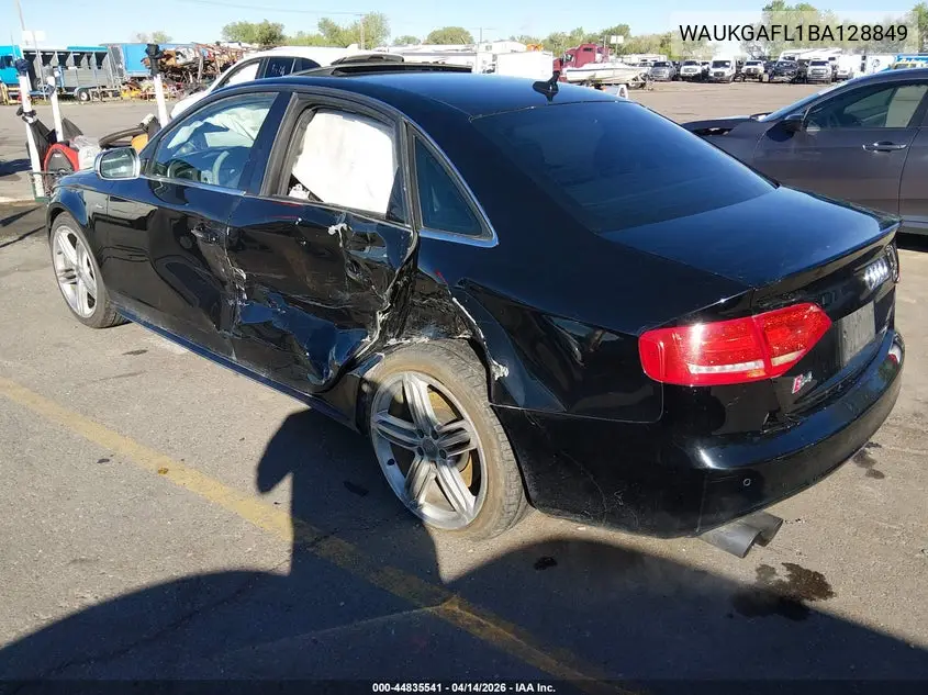 2011 Audi S4 3.0 Premium Plus VIN: WAUKGAFL1BA128849 Lot: 44835541