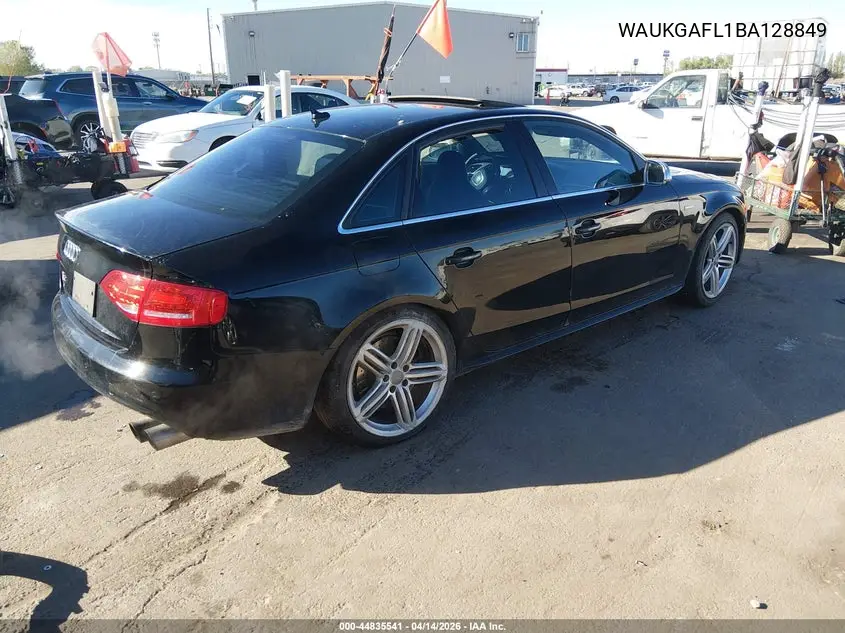 2011 Audi S4 3.0 Premium Plus VIN: WAUKGAFL1BA128849 Lot: 44835541