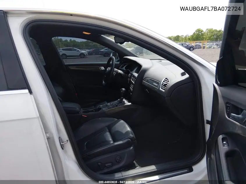 2011 Audi S4 Premium Plus VIN: WAUBGAFL7BA072724 Lot: 44853635