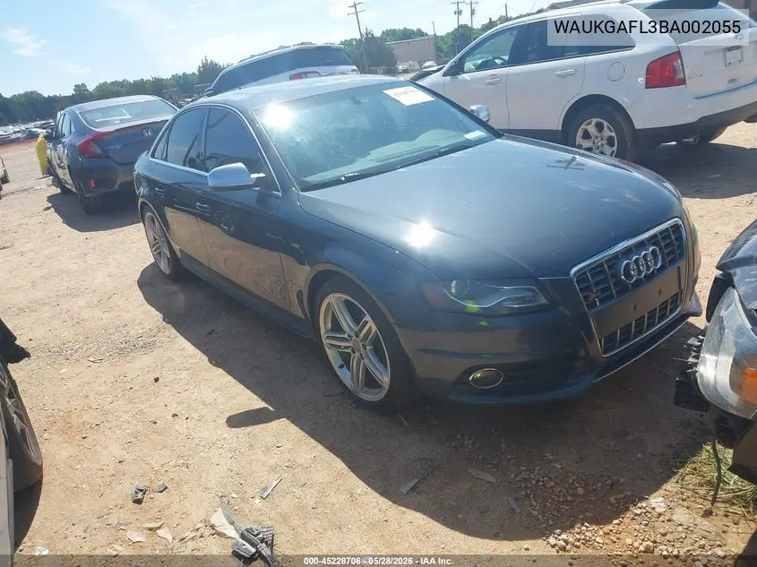2011 Audi S4 3.0 Premium Plus VIN: WAUKGAFL3BA002055 Lot: 45228706
