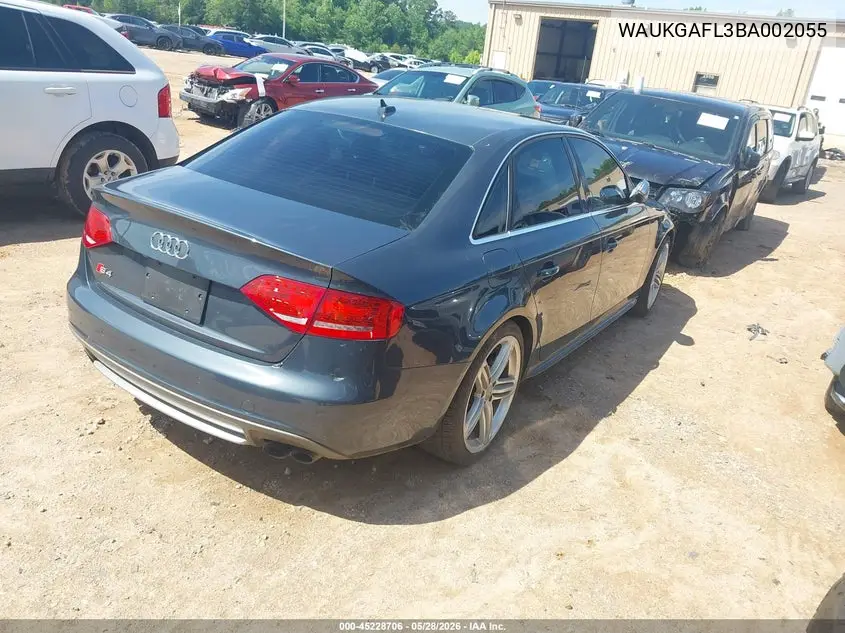 2011 Audi S4 3.0 Premium Plus VIN: WAUKGAFL3BA002055 Lot: 45228706