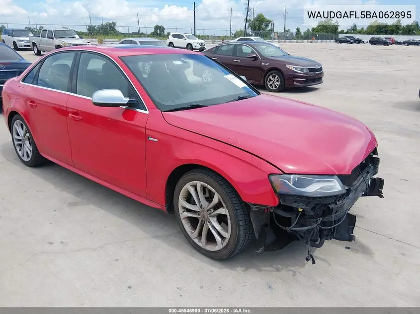 2011 Audi S4 3.0 Premium Plus VIN: WAUDGAFL5BA062895 Lot: 45546900