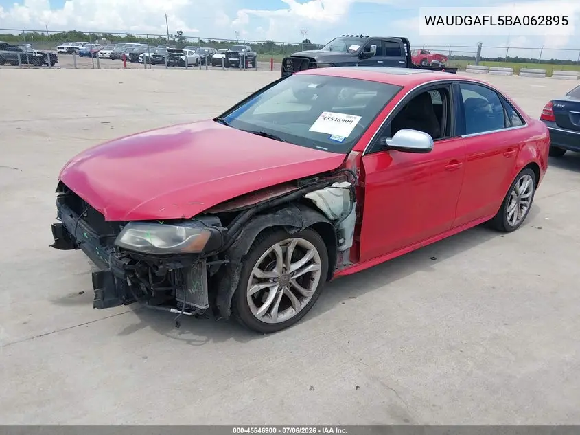 2011 Audi S4 3.0 Premium Plus VIN: WAUDGAFL5BA062895 Lot: 45546900