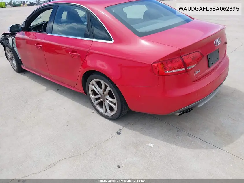 2011 Audi S4 3.0 Premium Plus VIN: WAUDGAFL5BA062895 Lot: 45546900