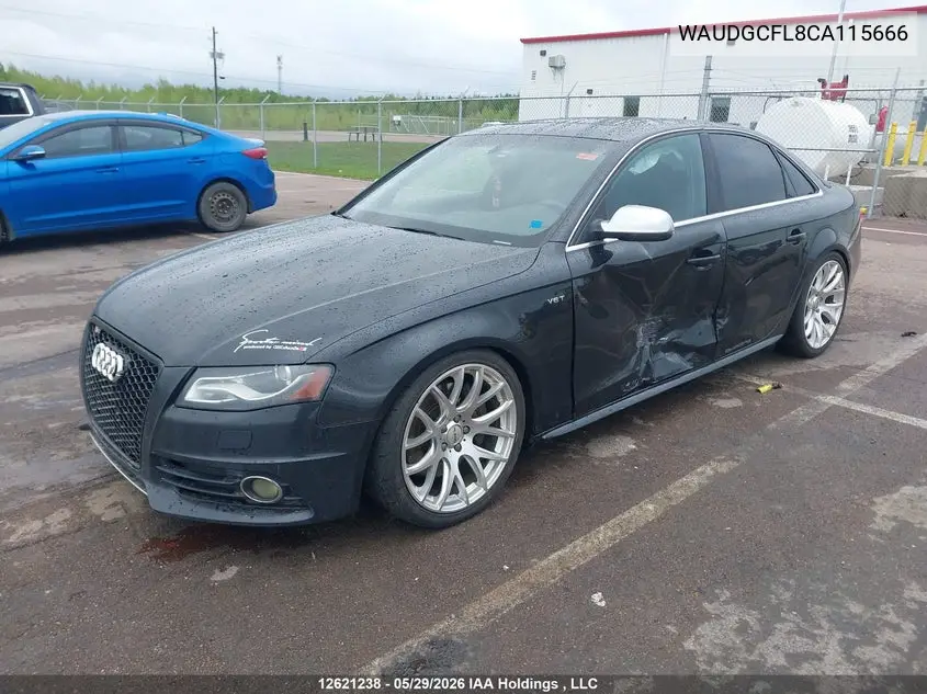 2012 Audi S4 3.0 VIN: WAUDGCFL8CA115666 Lot: 12621238