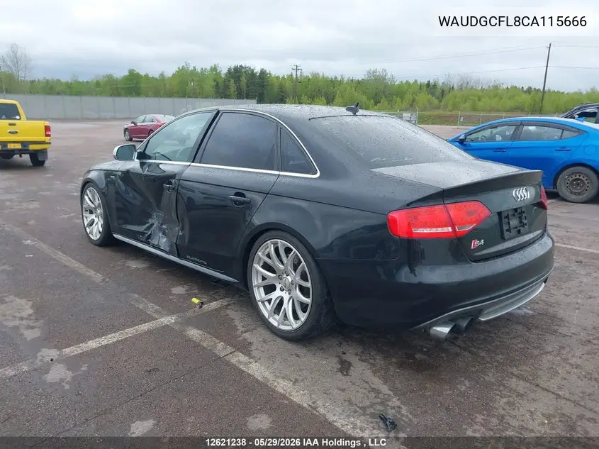 2012 Audi S4 3.0 VIN: WAUDGCFL8CA115666 Lot: 12621238