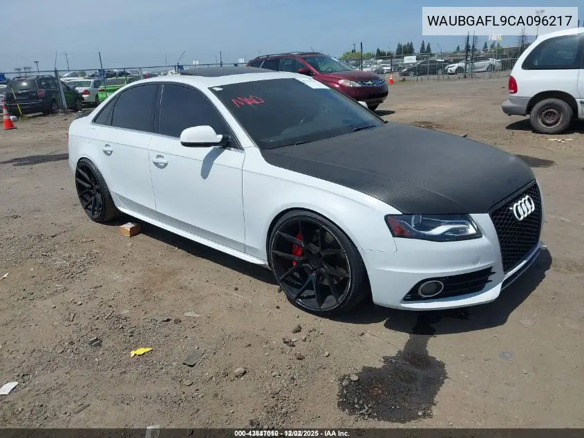 2012 Audi S4 3.0 Premium Plus VIN: WAUBGAFL9CA096217 Lot: 43847010