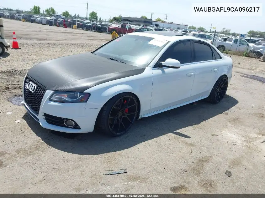2012 Audi S4 3.0 Premium Plus VIN: WAUBGAFL9CA096217 Lot: 43847010