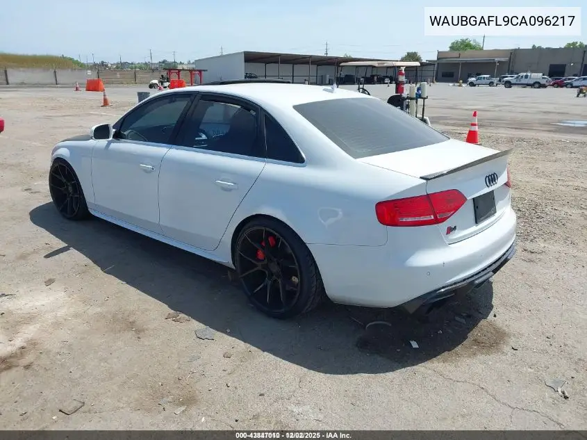 2012 Audi S4 3.0 Premium Plus VIN: WAUBGAFL9CA096217 Lot: 43847010
