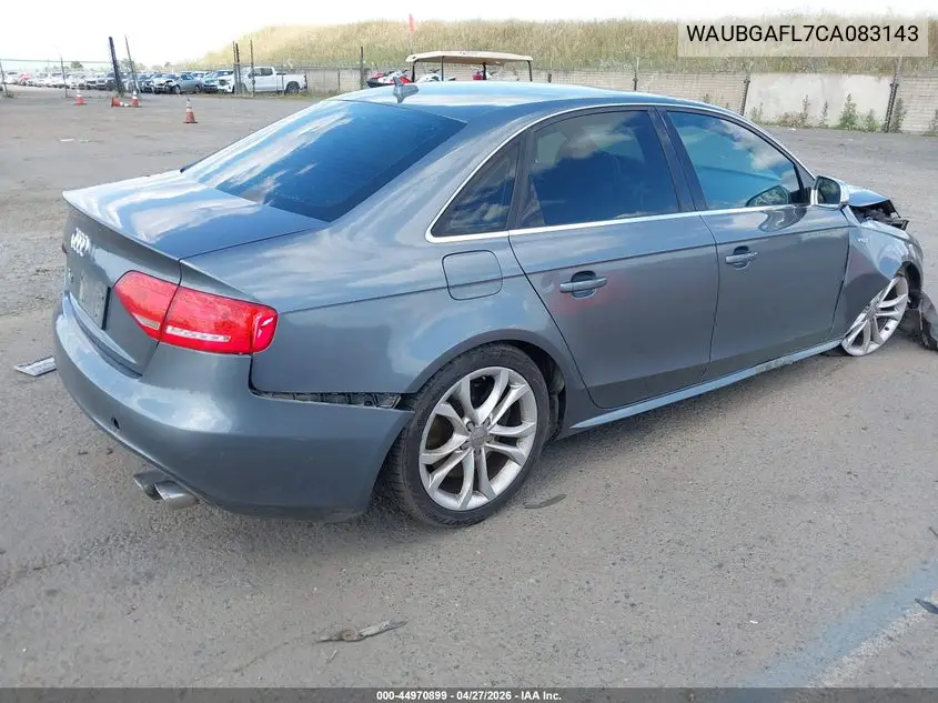2012 Audi S4 3.0 Premium Plus VIN: WAUBGAFL7CA083143 Lot: 44970899