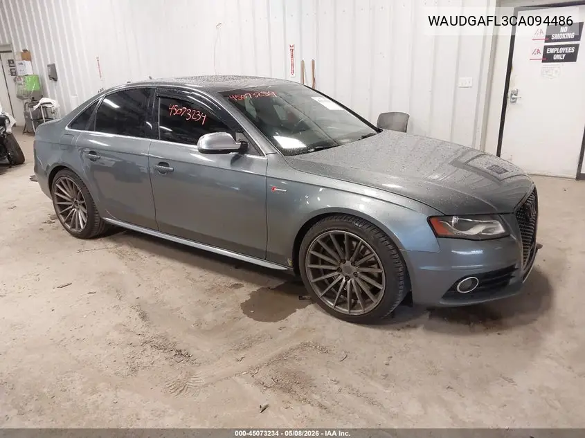 2012 Audi S4 3.0 Premium Plus VIN: WAUDGAFL3CA094486 Lot: 45073234