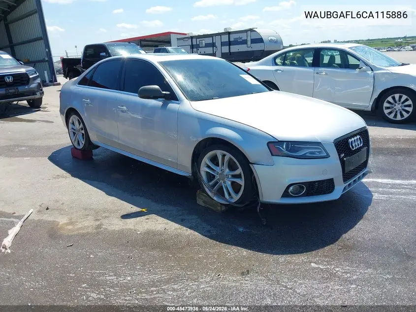 2012 Audi S4 3.0 Premium Plus VIN: WAUBGAFL6CA115886 Lot: 45473936