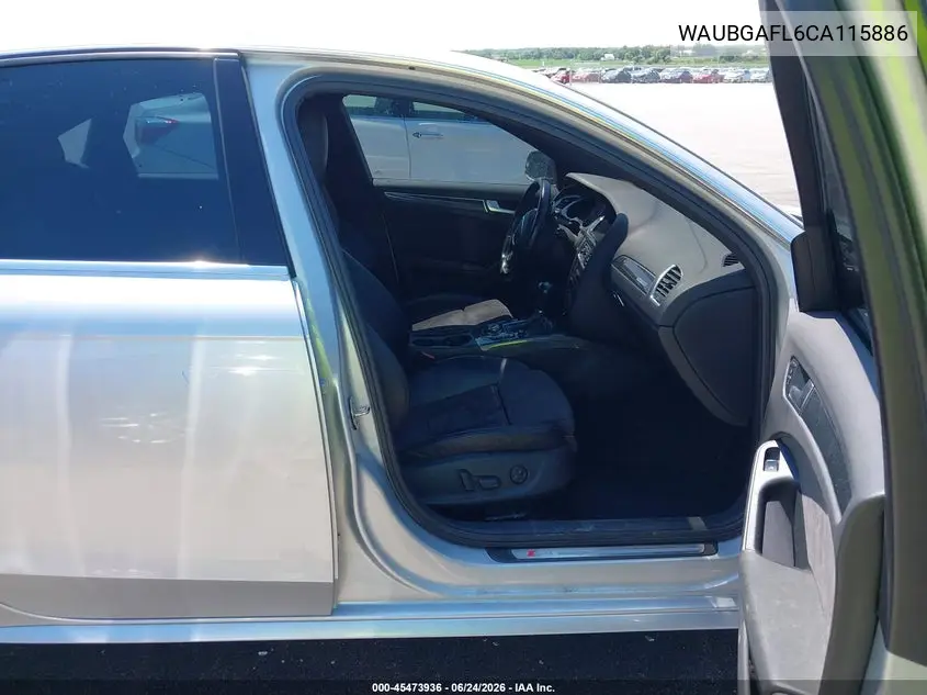 2012 Audi S4 3.0 Premium Plus VIN: WAUBGAFL6CA115886 Lot: 45473936