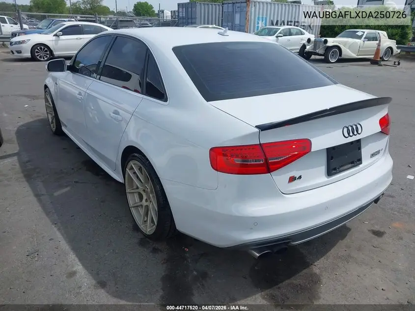 2013 Audi S4 3.0T Premium Plus VIN: WAUBGAFLXDA250726 Lot: 44717520